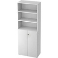 Regalschrank TOPAS LINE, 3 OH Regal/3 OH Türen, weiss/weiss