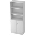 Regalschrank, B 800 x T 420 x H 2004 mm, 5 OH, 5 Böden, 2 Türen, abschliessbar, lichtgrau