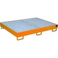Regal-Bodenwanne 240 l Auffangvolumen, LxBxH 1750 x 1300 x 250 mm mit Gitterrost, orange lackiert