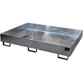 Regal-Bodenwanne 240 l Auffangvolumen, LxBxH 1750 x 1300 x 250 mm ohne Gitterrost, feuerverzinkt