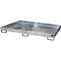 Regal-Bodenwanne 240 l Auffangvolumen, LxBxH 2150 x 1300 x 225 mm ohne Gitterrost, feuerverzinkt