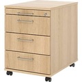 Rollcontainer 1233 Breno, 3 Schübe & 1 Utensilienauszug, abschliessbar, B 428 x T 580 x H 590 mm, Eiche-Dekor