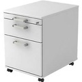 Rollcontainer TARVIS, 1 Utensilienauszug, abschliessbar, 1 Schub, 1 HR-Auszug, B 428 x T 580 x H 590 mm, lichtgrau