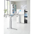 Schäfer Shop Genius 2-tlg. Büromöbel-Set, Schreibtisch ERGOSTYLE, elektrisch höhenverstellbar, weiss/weissaluminium