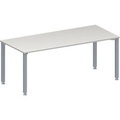 Schäfer Shop Genius Konferenztisch MODENA FLEX, Rechteck, 4-Fuss Quadratrohr, B 1800 x T 800 x H 720-840 mm, lichtgrau/weissaluminium RAL 9006