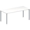 Schäfer Shop Genius Konferenztisch MODENA FLEX, Rechteck, 4-Fuss Rundrohr, B 1800 x T 800 x H 720-840 mm, weiss/weissaluminium RAL 9006