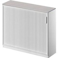 Schäfer Shop Genius Querrollladenschrank TETRIS SOLID, 3 OH, B 1600 mm, inkl. 19 mm Abdeckplatte, lichtgrau/weissalu/weissalu