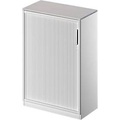 Schäfer Shop Genius Querrollladenschrank TETRIS SOLID, 3 OH, B 800 mm, inkl. 19 mm Abdeckplatte, lichtgrau/weissalu/weissalu