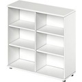 Schäfer Shop Genius Regal TETRIS WOOD, 3 OH, Höhe inkl. Gleiter, B 1200 mm, weiss