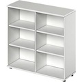 Schäfer Shop Genius Regal TETRIS WOOD, 3 OH, Höhe inkl. Gleiter, B 1200 mm, lichtgrau