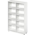 Schäfer Shop Genius Regal TETRIS WOOD, 5 OH, Höhe inkl. Gleiter, B 1200 mm, weiss