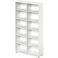 Schäfer Shop Genius Regal TETRIS WOOD, 6 OH, Höhe inkl. Gleiter, Mitteltrennwand, B 1200 mm, weiss