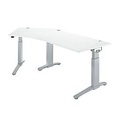 Schäfer Shop Genius Schreibtisch 135° Planova Ergostyle , Ansatz links, man. höheneinstellbar, B 2165 x T 800 mm , weiss/weissalu