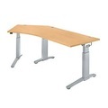 Schäfer Shop Genius Schreibtisch 135° Planova Ergostyle , Ansatz links, man. höheneinstellbar, B 2165 x T 800 mm , Buche-Dekor/weissalu
