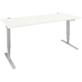 Schäfer Shop Genius Schreibtisch AERO FLEX, elektrisch höhenverstellbar, Rechteck, C-Fuss, B 1600 x T 800 x H 620-1280 mm, weiss/weissalu
