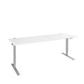 Schäfer Shop Genius Schreibtisch AERO FLEX, elektrisch höhenverstellbar, Rechteck, C-Fuss, B 2000 x T 800 x H 700-1200 mm, weiss/weissalu