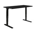 Schäfer Shop Genius Schreibtisch Elements, elektrisch höhenverstellbar, Rechteck, C-Fuss, B 1600 x T 800 x H 645-1300 mm, schwarz/weiss + Technikeinbau