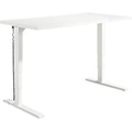 Schäfer Shop Genius Schreibtisch Elements, elektrisch höhenverstellbar, Rechteck, C-Fuss, B 1600 x T 800 x H 645-1300 mm, weiss + Technikeinbau