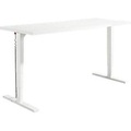 Schäfer Shop Genius Schreibtisch Elements, elektrisch höhenverstellbar, Rechteck, T-Fuss, B 2000 x T 800 x H 645-1300 mm, weiss + Technikeinbau