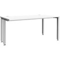Schäfer Shop Genius Schreibtisch MODENA FLEX, 4-Fuss-Quadratrohr, verkürzte Seitenteile, B 1600 mm, weiss