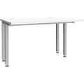 Schäfer Shop Genius Schreibtisch MODENA FLEX, 4-Fuß-Quadratrohr, verkürzte Seitenteile, B 1200 mm, weiß