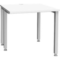 Schäfer Shop Genius Schreibtisch MODENA FLEX, 4-Fuss-Quadratrohr, verkürzte Seitenteile, B 800 mm, weiss