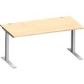 Schäfer Shop Genius Schreibtisch MODENA FLEX, C-Fuss-Rechteckrohr, B 1600 x T 800 mm, Ahorn/weissalu