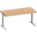 Schäfer Shop Genius Schreibtisch MODENA FLEX, C-Fuss-Rechteckrohr, B 1600 x T 800 mm, Kirsche Romana/weissalu