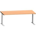 Schäfer Shop Genius Schreibtisch MODENA FLEX, C-Fuss-Rechteckrohr, B 2000 x T 1000 mm, Buche/weissalu