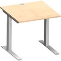 Schäfer Shop Genius Schreibtisch MODENA FLEX, C-Fuss-Rechteckrohr, B 800 x T 800 mm, Ahorn/weissalu