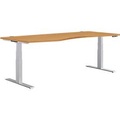 Schäfer Shop Genius Schreibtisch MODENA FLEX, elektrisch höhenverstellbar, Freiform, Ansatz links, B 1800 mm, Buche/weissalu