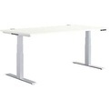 Schäfer Shop Genius Schreibtisch MODENA FLEX, elektrisch höhenverstellbar, Rechteck, T-Fuss, B 1600 x T 800 x H 645-1290 mm, weiss/weissalu