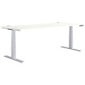 Schäfer Shop Genius Schreibtisch MODENA FLEX, elektrisch höhenverstellbar, Rechteck, T-Fuss, B 1800 x T 800 x H 645-1290 mm, weiss/weissalu