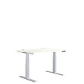 Schäfer Shop Genius Schreibtisch MODENA FLEX, elektrisch höhenverstellbar, Rechteck, T-Fuss, B 1200 x T 800 x H 645-1290 mm, weiss/weissalu