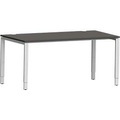 Schäfer Shop Genius Schreibtisch Modena Flex, Rechteck, 4-Fuss Rechteckrohr, B 1600 x T 800 x H 650-850 mm, graphit/weissaluminium