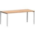 Schäfer Shop Genius Schreibtisch Modena Flex, Rechteck, 4-Fuss Rechteckrohr, B 1800 x T 800 x H 650-850 mm, Kirsche Romana/weissaluminium