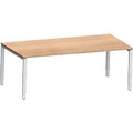 Schäfer Shop Genius Schreibtisch Modena Flex, Rechteck, 4-Fuss Rechteckrohr, B 2000 x T 1000 x H 650-850 mm, Kirsche Romana/weissaluminium
