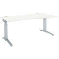 Schäfer Shop Genius Schreibtisch PLANOVA ERGOSTYLE, Ansatz rechts, manuell höhenverstellbar durch Imbusschlüssel, B 1800 mm, weiss/weissalu