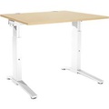 Schäfer Shop Genius Schreibtisch PLANOVA ergoSTYLE, C-Fuss, Rechteck, man. höhenverstellbar, B 1200 x T 800 x H 675-895 mm, Ahorn-Dekor/weiss