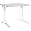 Schäfer Shop Genius Schreibtisch PLANOVA ergoSTYLE, C-Fuss, Rechteck, man. höhenverstellbar, B 1200 x T 800 x H 675-895 mm, lichtgrau/weiss
