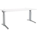 Schäfer Shop Genius Schreibtisch PLANOVA ergoSTYLE, C-Fuss, Rechteck, man. höhenverstellbar, B 1800 x T 800 x H 675-895 mm, weiss/weissalu
