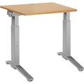 Schäfer Shop Genius Schreibtisch PLANOVA ergoSTYLE, C-Fuss, Rechteck, man. höhenverstellbar, B 800 x T 800 x H 675-895 mm, Buche-Dekor/weissalu