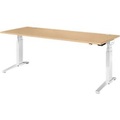 Schäfer Shop Genius, Schäfer Shop Genius Schreibtisch PLANOVA ERGOSTYLE, elektrisch höhenverstellbar, Rechteck, C-Fuss, B 2000 x T 800 x H 645-1305 mm, Ahorn/weiss