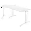 Schäfer Shop Genius Winkelschreibtisch PLANOVA ERGOSTYLE, elektrisch höhenverstellbar, 135° Winkel links, C-Fuss, B 2165 mm, Buche/weiss