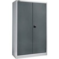 Schäfer Shop Select Materialschrank, abschliessbar, 4 verzinkte Böden, 5 OH, B 1200 x T 400 x H 1935 mm, Stahl, weissaluminium/anthrazitgrau
