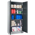 Schäfer Shop Select Materialschrank, abschliessbar, 4 verzinkte Böden, 5 OH, B 800 x T 400 x H 1935 mm, Stahl, weissaluminium/anthrazitgrau