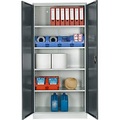 Schäfer Shop Select Materialschrank, abschliessbar, 4 verzinkte Böden, 5 OH, B 950 x T 400 x H 1935 mm, Stahl, lichtgrau/anthrazitgrau