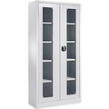 Schäfer Shop Select Mehrzweckschrank MSI-ST 2409 mit Sichtfenster, weißaluminium RAL 9006