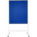 Moderationstafel SH MT 121, mobil, beidseitig verwendbar, B 1200 x H 1500 mm, Filz, Aluminium & Metall, blau-weiss