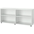 Schäfer Shop Select Anstellregal, aus Holz, 2 Fachböden, B 1600 mm x T 421 x H 750 mm, lichtgrau